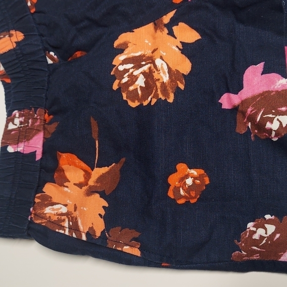 J.Crew Factory Navy Blue Floral Pull On Short Size 2 - Picture 2 of 11